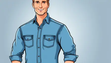 camicia in jeans da uomo